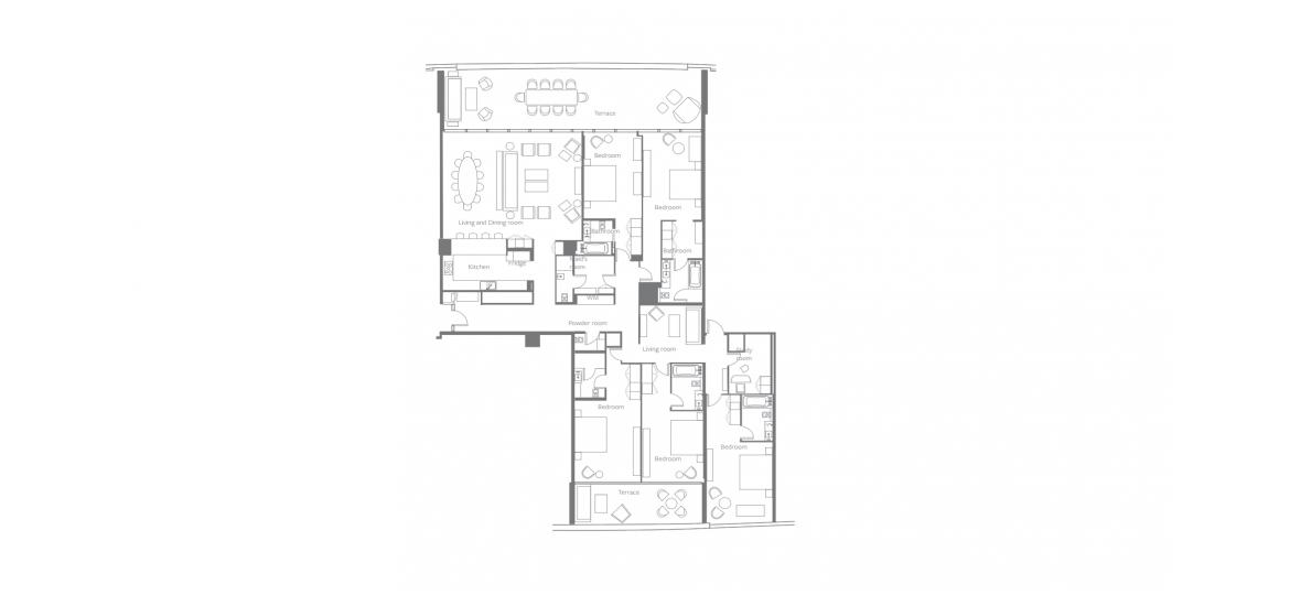 Планировка «C» 5 спален в ЖК ADDRESS JBR