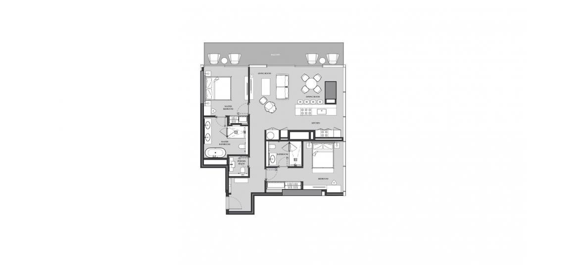 Floor plan «141SQM», 2 bedrooms in JUMEIRAH LIVING MARINA GATE