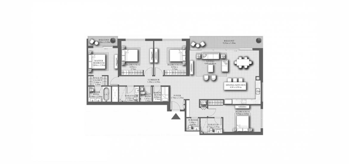 Floor plan «224SQM A», 4 bedrooms in MARINA SHORES