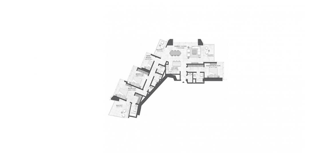 Floor plan «196SQM», 3 bedrooms in LIV MARINA