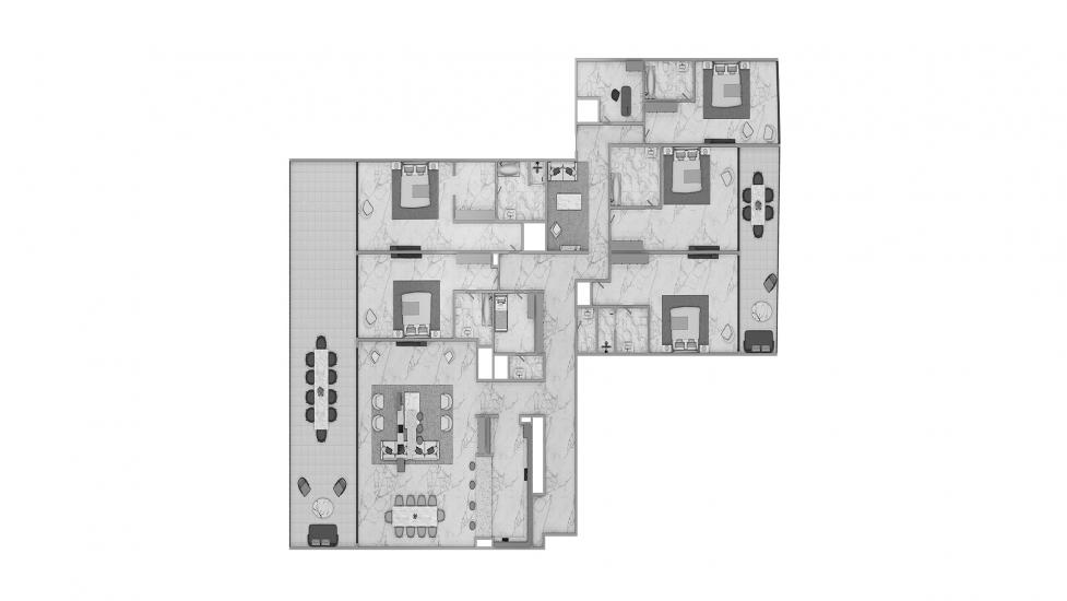Floor plan «5BR Type S5B 466SQM», 5 bedrooms in ADDRESS JBR